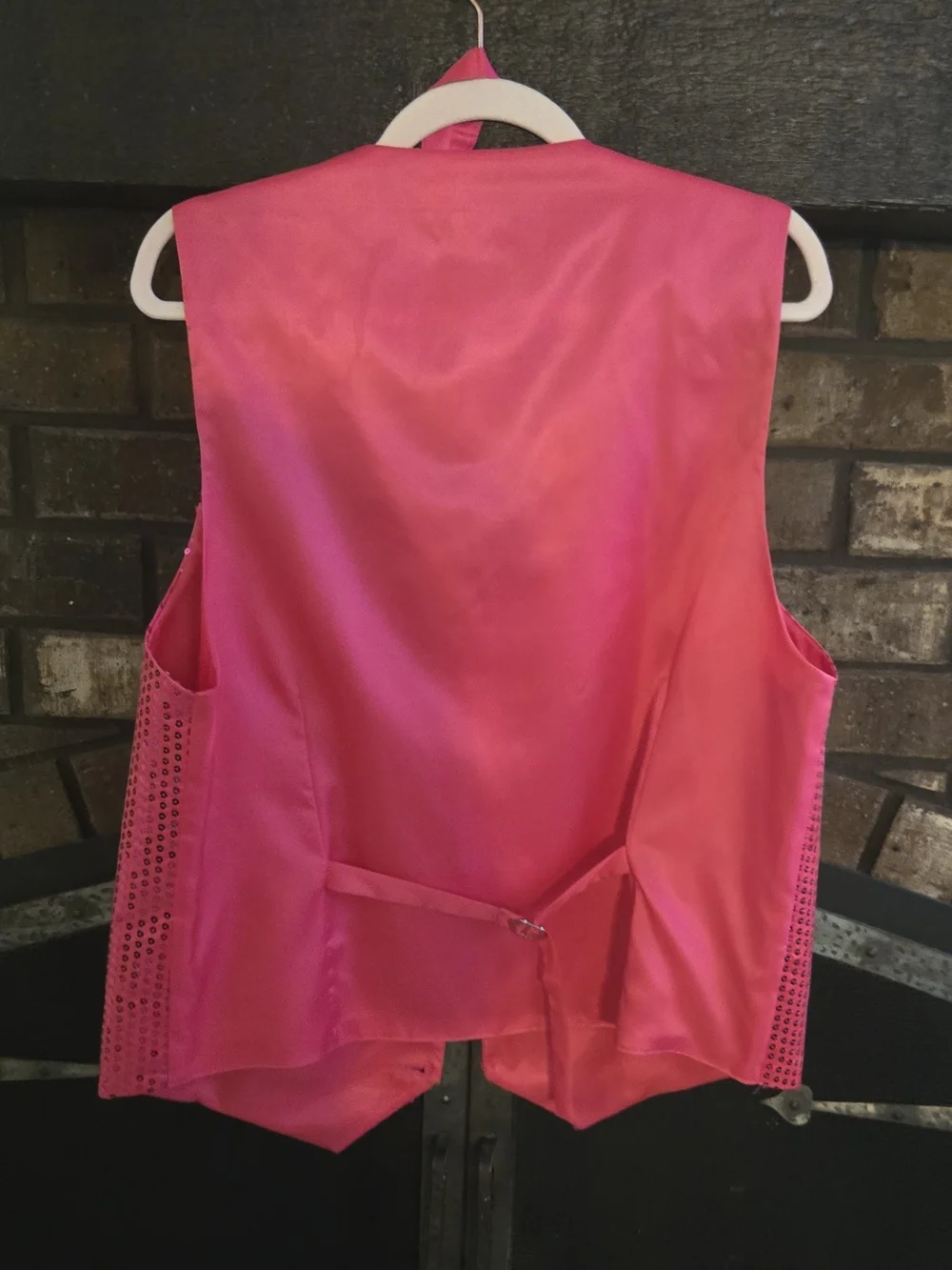 Hi-Tie Pink Sequin Vest with Matching Bow Tie